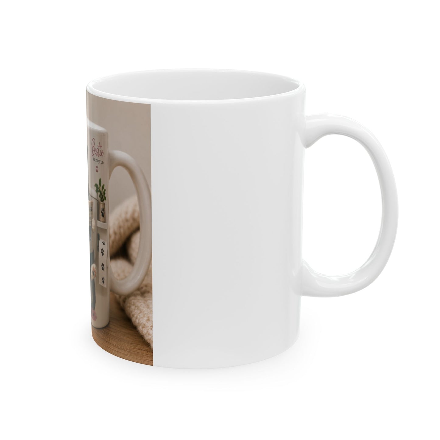 Cat Coffee Mug — "I’m Busy, Ask the Human" Ceramic Tea Cup (11oz/15oz)