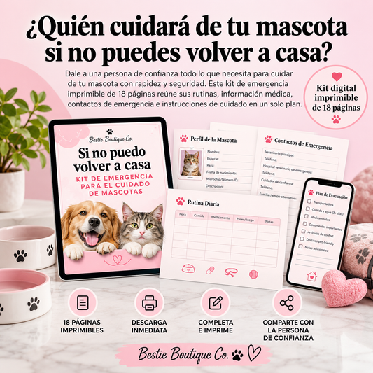 Si no puedo volver a casa – Kit de emergencia para el cuidado de mascotas | Español